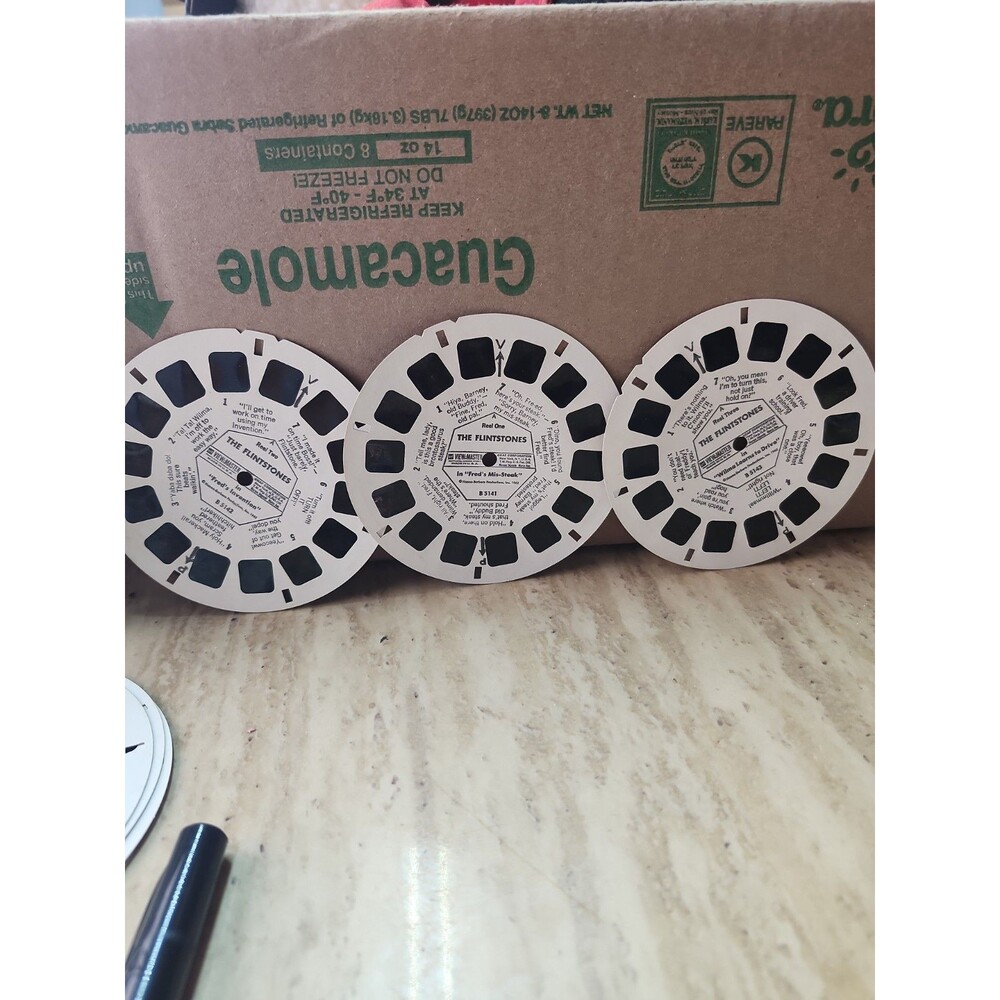 3 Reel Flinstone View master Slides